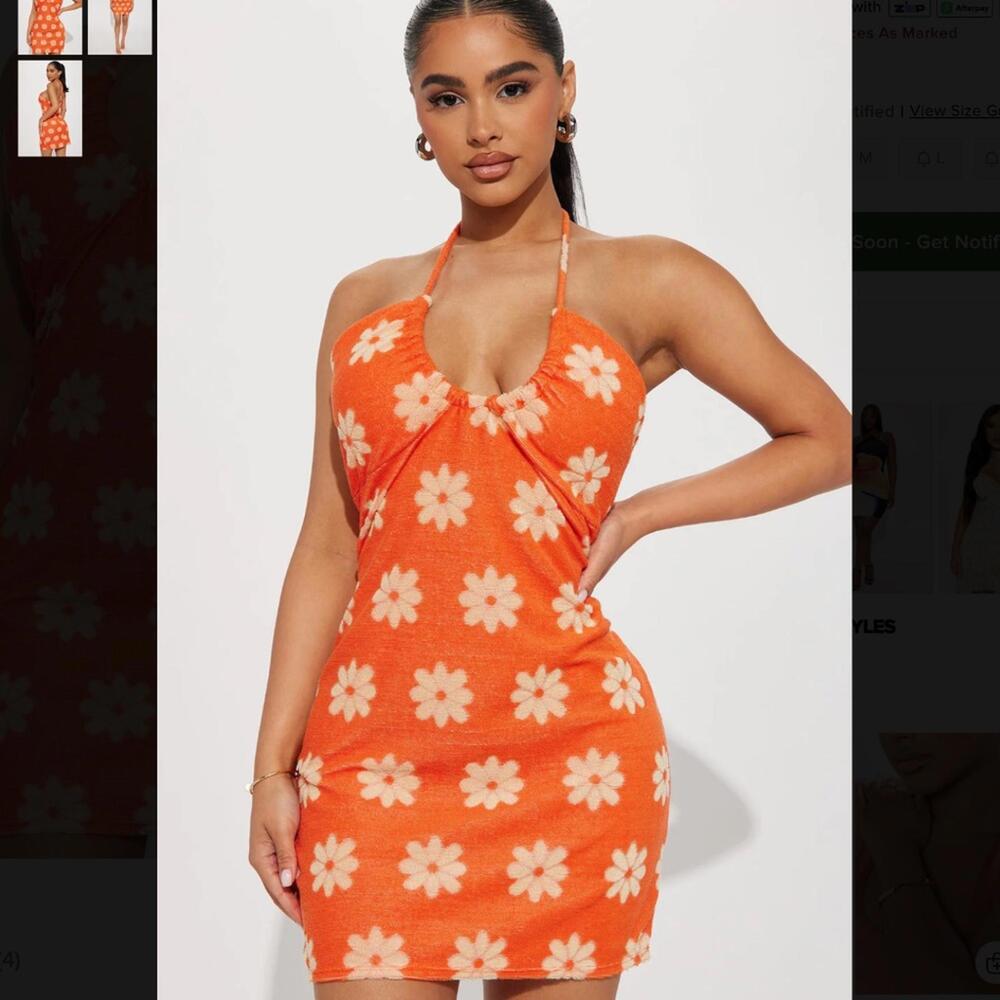 Fashion Nova Cornado Summers Terry Mini Dress - Orange